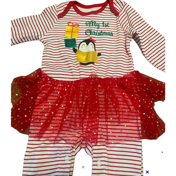 Wanderling “My 1st Christmas” Infant Red Color Bodysuit - Girls - 6-9 Months - Picture 4 of 10